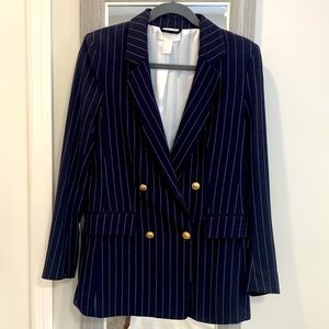 H&M Navy Blue Pinstripe Blazer